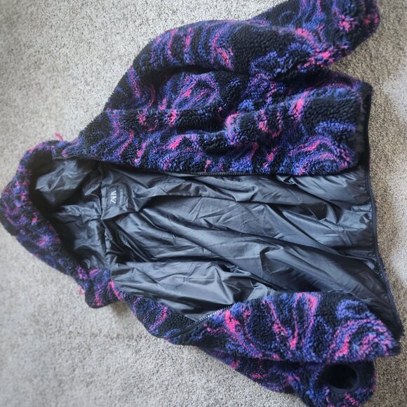 ZARA L XL colorful fluffy fleece jacket - Picture 2 of 5